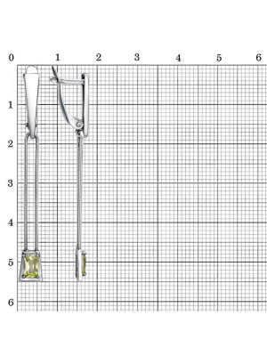 Серьги бижутерия, покрытие - серебрение с оксидированием, вставка - фианит (недрагоценный камень)