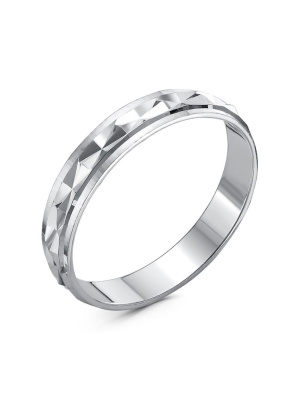 Кольцо серебро 925 пробы, без покрытия, отделка - алмазная грань, без вставок