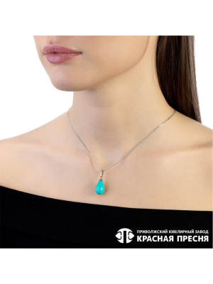 Подвеска серебро 925 пробы, покрытие - родирование, вставка - имитация жемчуга