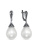 Серьги серебро 925 пробы, покрытие - оксидирование, вставка - имитация жемчуга Серьги серебро 925 пробы, покрытие - оксидирование, вставка - имитация жемчуга