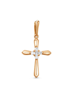 Подвеска серебро 925 пробы, покрытие - золочение, вставка - фианит (недрагоценный камень)