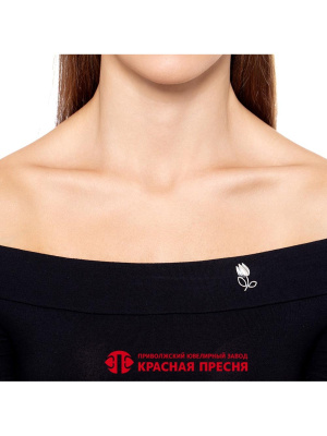Брошь серебро 925 пробы, покрытие - оксидирование, без вставок