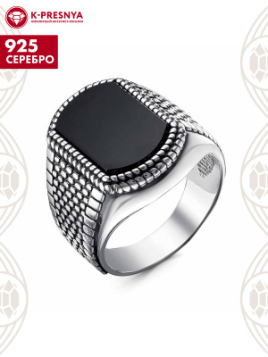 Кольцо серебро 925 пробы, покрытие - оксидирование, вставка - стекло ювелирное собственной огранки