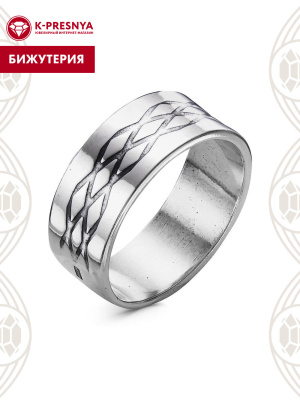 Кольцо бижутерия, покрытие - серебрение с оксидированием, без вставок