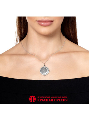 Подвеска бижутерия, покрытие - серебрение с оксидированием, без вставок