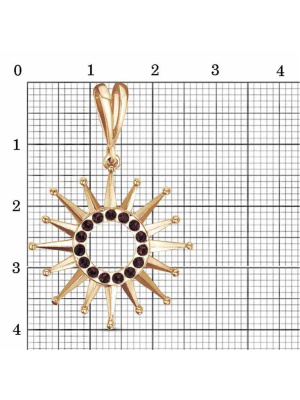 Подвеска бижутерия, покрытие - золочение, вставка - стекло ювелирное preciosa
