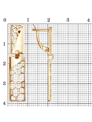 Серьги бижутерия, покрытие - золочение, без вставок