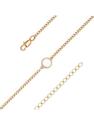 Браслет бижутерия, покрытие - золочение, вставка - перламутр