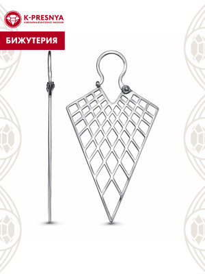 Серьги бижутерия, покрытие - платинирование, без вставок