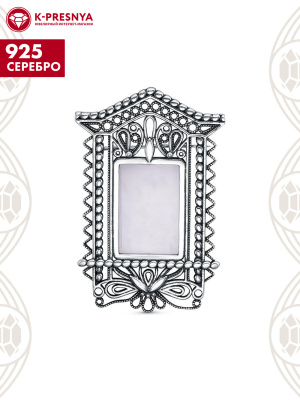 Брошь серебро 925 пробы, покрытие - оксидирование, вставка - синтетический кварц собственной огранки