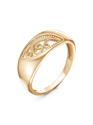 Кольцо бижутерия, покрытие - золочение, без вставок