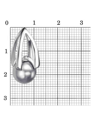 Подвеска бижутерия, покрытие - платинирование, вставка - имитация жемчуга
