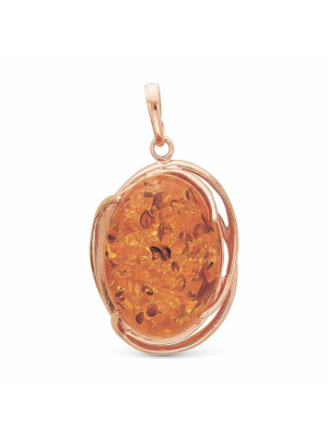 Подвеска бижутерия, покрытие - золочение, вставка - искусственный янтарь