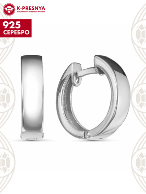 Серьги серебро 925 пробы, покрытие - родирование, без вставок