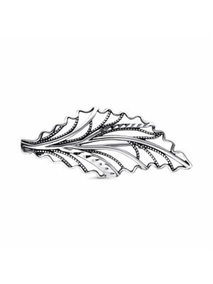 Брошь бижутерия, покрытие - серебрение с оксидированием, отделка - алмазная грань, без вставок