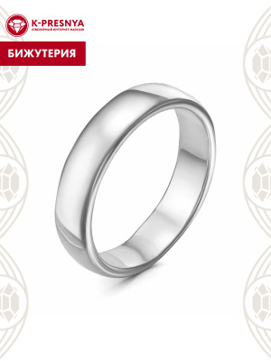 Кольцо бижутерия, покрытие - серебрение, без вставок