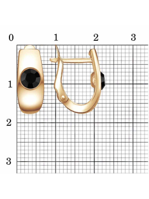 Серьги бижутерия, покрытие - золочение, вставка - стекло ювелирное preciosa
