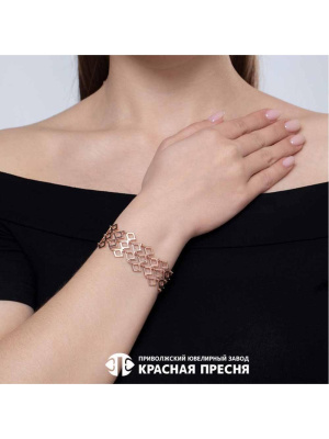 Браслет серебро 925 пробы, покрытие - золочение, без вставок