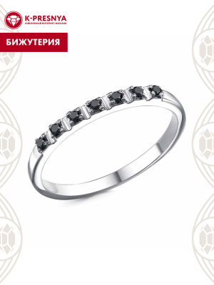 Кольцо бижутерия, покрытие - платинирование, вставка - фианит (недрагоценный камень)