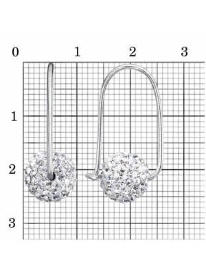 Серьги бижутерия, покрытие - серебрение, вставка - стекло ювелирное