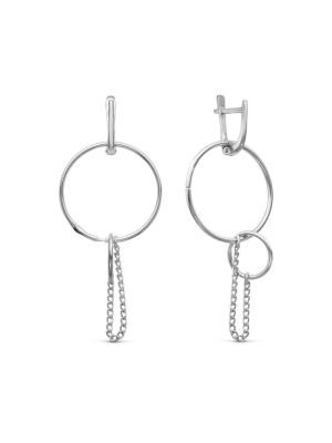 Серьги бижутерия, покрытие - серебрение, без вставок