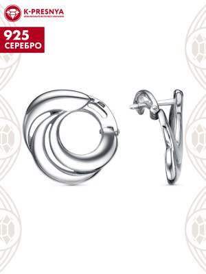 Серьги серебро 925 пробы, покрытие - оксидирование, без вставок