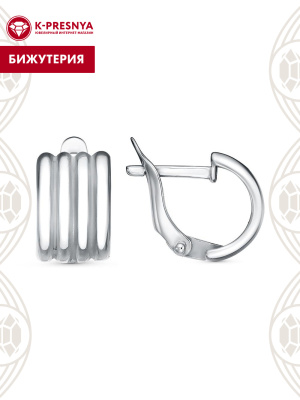 Серьги бижутерия, покрытие - платинирование, без вставок