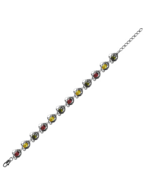 Браслет серебро 925 пробы, покрытие - оксидирование, вставка - фианит (недрагоценный камень)