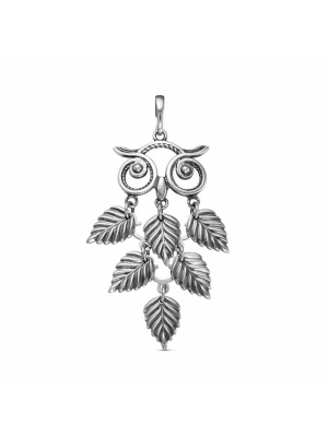 Подвеска бижутерия, покрытие - серебрение с оксидированием, без вставок