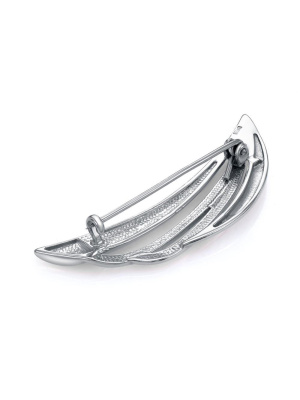 Брошь серебро 925 пробы, покрытие - платинирование, отделка - алмазная грань, без вставок