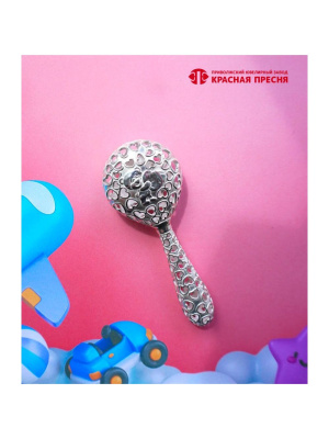 Погремушка серебро 925 пробы, без покрытия, без вставок