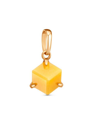 Подвеска серебро 925 пробы, покрытие - золочение, вставка - фианит собственной огранки (недрагоценный камень)