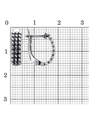 Серьги серебро 925 пробы, покрытие - оксидирование, без вставок