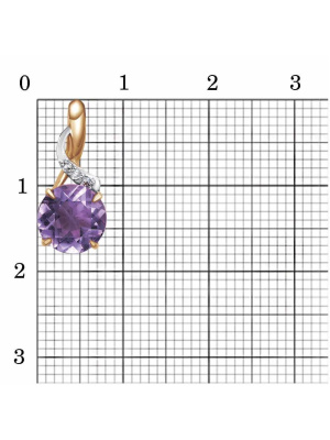 Подвеска серебро 925 пробы, покрытие - золочение, выборочное родирование