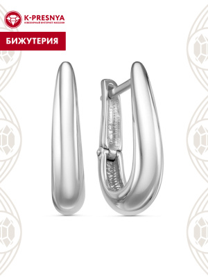 Серьги бижутерия, покрытие - серебрение, без вставок