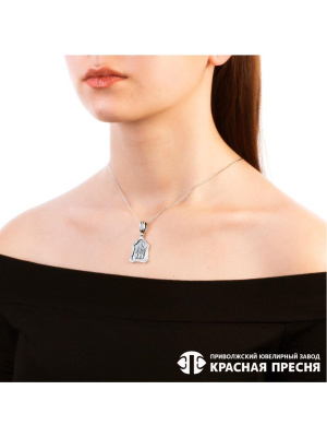 Подвеска серебро 925 пробы, покрытие - оксидирование, без вставок