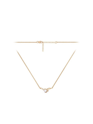 Колье бижутерия, покрытие - золочение, вставка - культивированный жемчуг, фианит (недрагоценный камень), стекло ювелирное