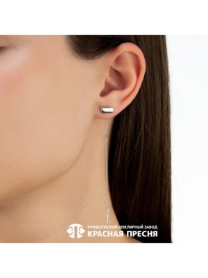 Серьги серебро 925 пробы, покрытие - родирование, без вставок