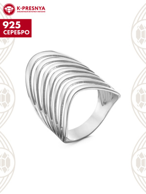 Кольцо серебро 925 пробы, покрытие - родирование, без вставок