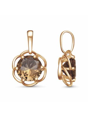 Подвеска серебро 925 пробы, покрытие - золочение, вставка - искусственный султанит