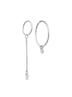 Серьги серебро 925 пробы, покрытие - родирование, без вставок