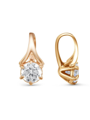 Подвеска серебро 925 пробы, покрытие - золочение, вставка - фианит (недрагоценный камень)