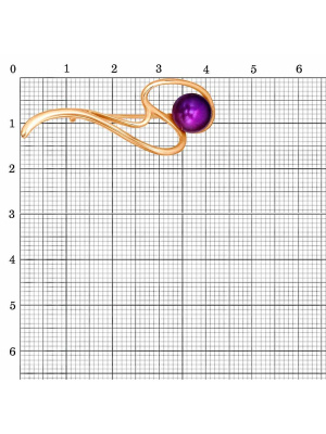 Брошь бижутерия, покрытие - золочение, вставка - культивированный жемчуг