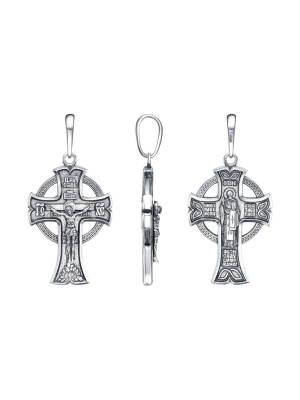 Подвеска бижутерия, покрытие - серебрение с оксидированием, без вставок