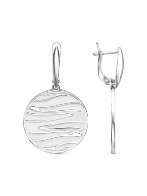 Серьги бижутерия, покрытие - серебрение, отделка - эмаль, без вставок