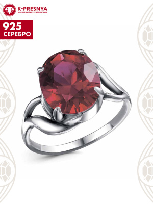 Кольцо серебро 925 пробы, покрытие - оксидирование, вставка - синтетический корунд
