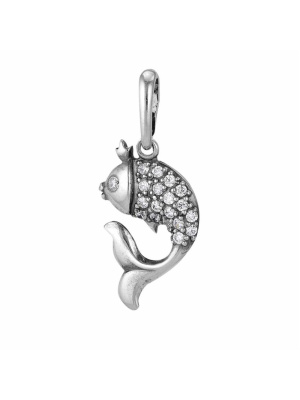 Подвеска серебро 925 пробы, покрытие - оксидирование, вставка - фианит (недрагоценный камень)