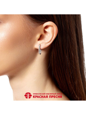 Серьги серебро 925 пробы, покрытие - родирование, без вставок