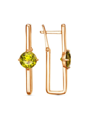 Серьги бижутерия, покрытие - золочение, вставка - фианит (недрагоценный камень)