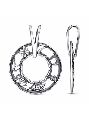 Подвеска бижутерия, покрытие - серебрение с оксидированием, без вставок